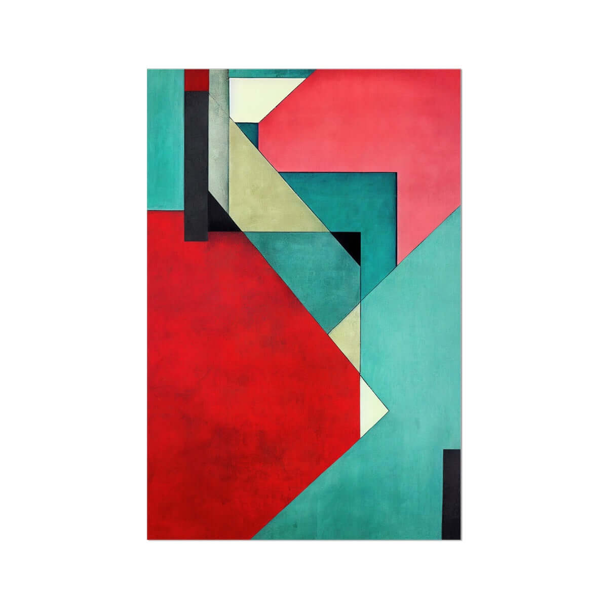 Neutral Geometric Triangles Art Print